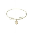 thumbnail image 1 of 8 inch Round Double Loop Bangle Bracelet w/ St. Clare of Assisi in Gold-Filled, 1 of 3