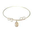 thumbnail image 1 of 8 inch Round Double Loop Bangle Bracelet w/ St. Dominic de Guzman in Gold-Filled, 1 of 3