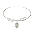 thumbnail image 1 of 8 inch Round Double Loop Bangle Bracelet w/ St. Henry II in Sterling Silver, 1 of 3