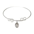 thumbnail image 1 of 8 inch Round Double Loop Bangle Bracelet w/ St. Malachy O'More in Sterling Silver, 1 of 1