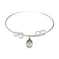 thumbnail image 1 of 8 inch Round Double Loop Bangle Bracelet w/ St. Philip Neri in Sterling Silver, 1 of 3