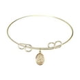 thumbnail image 1 of 8 inch Round Double Loop Bangle Bracelet w/ St. Rebecca in Gold-Filled, 1 of 3