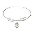 thumbnail image 1 of 8 inch Round Double Loop Bangle Bracelet w/ St. Robert Bellarmine in Sterling Silver, 1 of 3