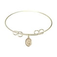 thumbnail image 1 of 8 inch Round Double Loop Bangle Bracelet w/ St. Thomas Aquinas in Gold-Filled, 1 of 3