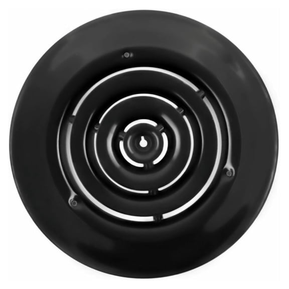 8 inch Round Vent Cover for 8" Duct Opening, Heavy-Duty Steel, Round Air Supply Diffuser for Ceiling, Smooth Airflow, Black, Outer Dimension: 12"