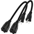 8 inch Short Power Extension Cord Outlet Saver 2 Pack, 3 Prong Power