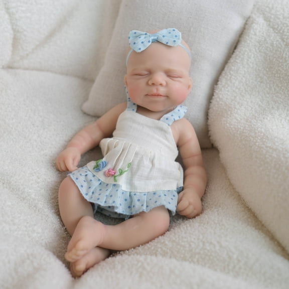 8 inch Squishy Elastic Platinum Silicone Baby Doll Pascale Super Soft Solid Weighted 320 Grams