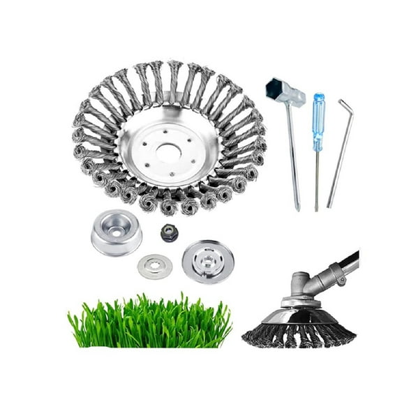 8 inch Steel Wire Wheel Brush Grass Trimmer Head Weed Cleaning Garden Cutter