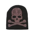 thumbnail image 1 of 8 inch Studded Rhinestone Red Skull Beanie, 1 of 4