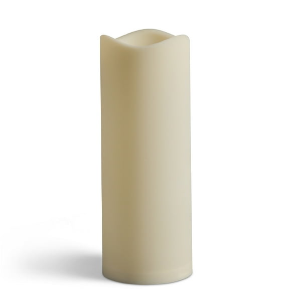 8-inch Tall Battery-Operated Bisque Flameless LED Candle with Timer Feature