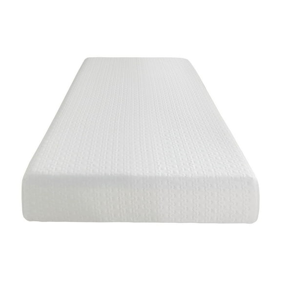 8-inch Twin Mattress With Gel Infusion, Firm. White. Fabric For A Good Night's Rest. . Simple Installation. Adjustable Base . 38x74x8 Inches Foam Mattress, White Color. Deep And Sound Sleep. Foam.