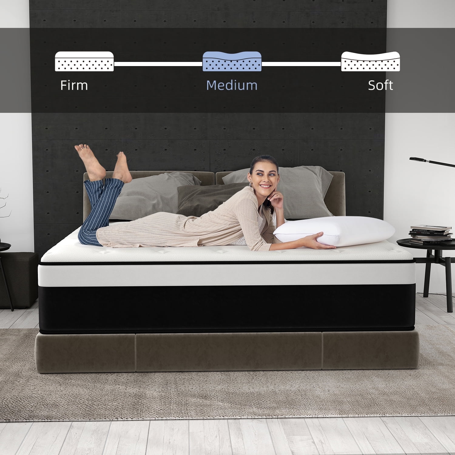 Mulinature 8 inch Twin Mattress,Hybrid Mattresses Medium Firm in a Box