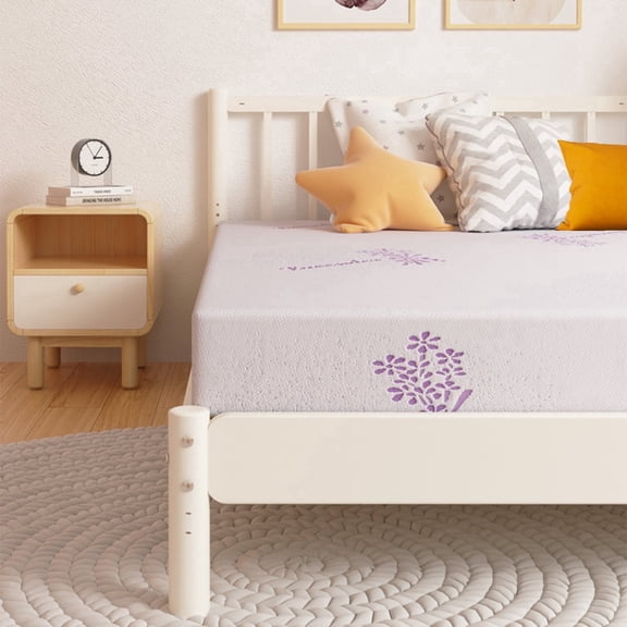 8 inch Twin Size Lavender Gel Memory Foam Mattress in a box, Medium Feeling