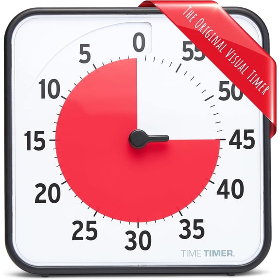 8 inch Visual Timer - 60 Minute Kids Desk Countdown Clock with Dry Erase Activity Card, Also Magnetic - for Kids Classroom, Homeschooling Study Tool, Task Reminder, Home and Kitchen Timer