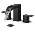 thumbnail image 1 of TVOFEK 8 inch Waterfall Bathroom Faucet 3 Hole, Matte Black Bathroom Sink Faucet with Metal Pop-up Drain, 2 Handle Stainless Steel Bathroom Water Faucets for Vanity Lavatory Restroom RV, 1 of 15
