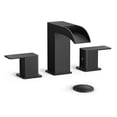 thumbnail image 1 of TVOFEK 8 inch Waterfall Bathroom Faucet 3 Hole, Matte Black Bathroom Sink Faucet with Metal Pop-up Drain, 2 Handle Stainless Steel Bathroom Water Faucets for Vanity Lavatory Restroom RV, 1 of 15