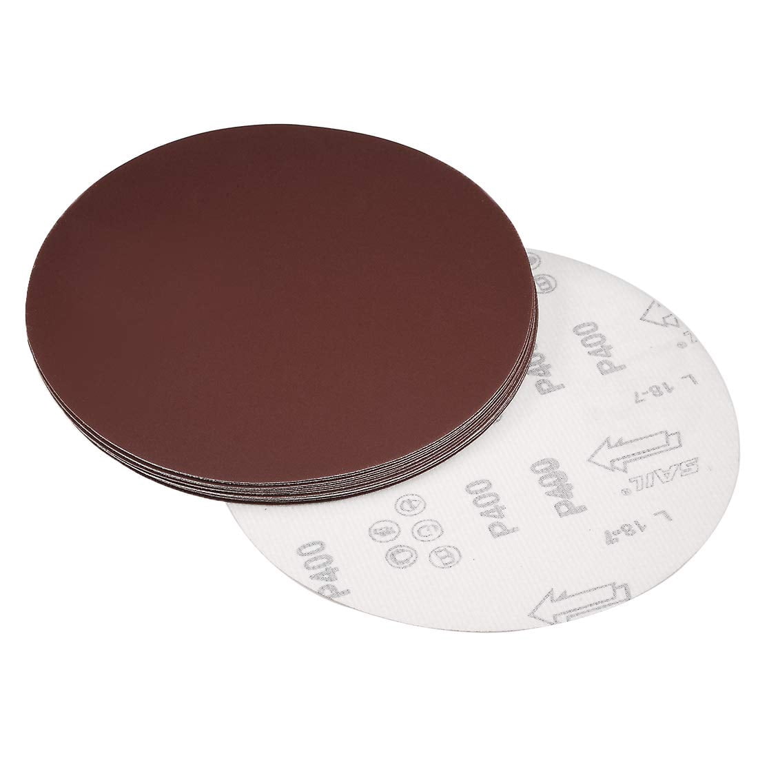 8-inch hook and loop sanding disc 400 grit aluminum oxide sandpaper for random orbital sanders wood metal dry grinding 15-pack
