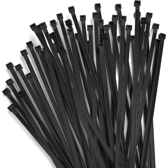 8-inch zipper tape, width 0.1 inch, 500 self-locking nylon cable ties, 18-pound strength, UV resistant, temperature resistant, suitable for home, office, fencing, and gardening, black.
