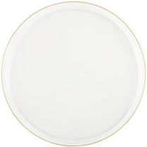 8 inches Clear Salad Plates with Gold Rim – Disposable, Elegant, Versatile Plates for Everyday Use, Parties, Desserts, and Special Occasions – BPA-Free, Easy to Clean, Stylish Tableware (10)