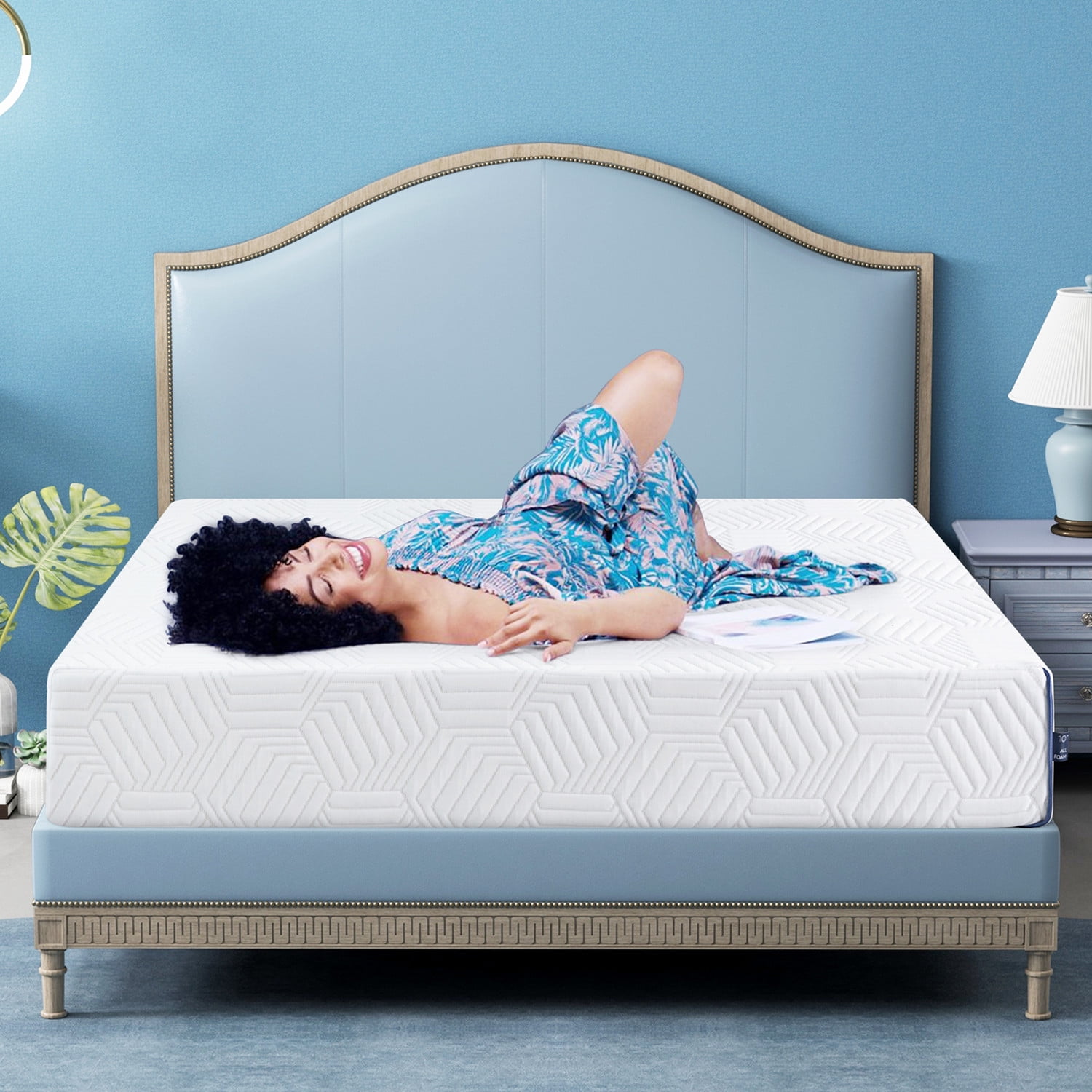 8 inches King Size Memory Foam Mattress Bed in a Box Medium Firm Made in USA Walmart