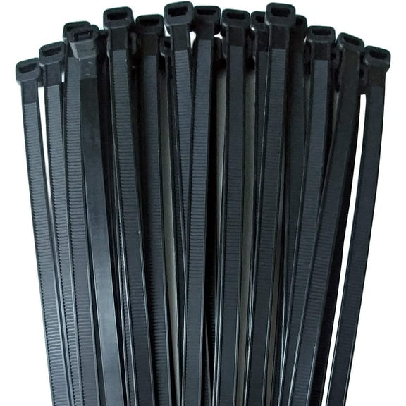 8" l, 11/64 Heavy Duty Zip Ties For Heavy Duty Cables Black 100/Pk
