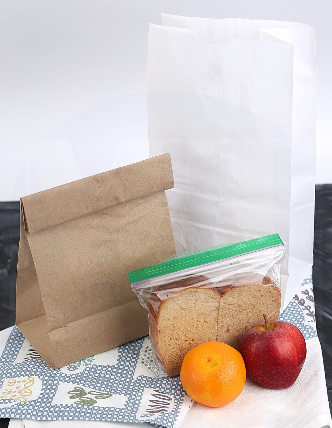 8 lb Kraft Paper Lunch Bags 100 Pack + Disposable Brown Bags + Limited Time Deal + Strong & Leak Resistant for Food Storage, Shopping & Takeout