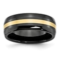 thumbnail image 1 of 8 mm Ceramic Black with 14K Yellow Gold Inlay Polished Band, Size 9, 1 of 1