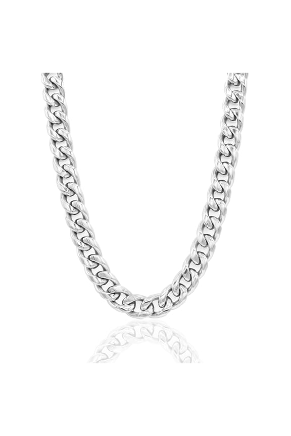 8 mm Cuban Link Chain Necklace 22" Stainless Steel Jewelry for Men