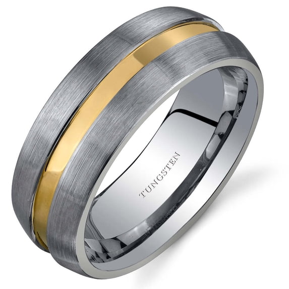8 mm Mens Rose Color Tone Tungsten Band Size 12.5