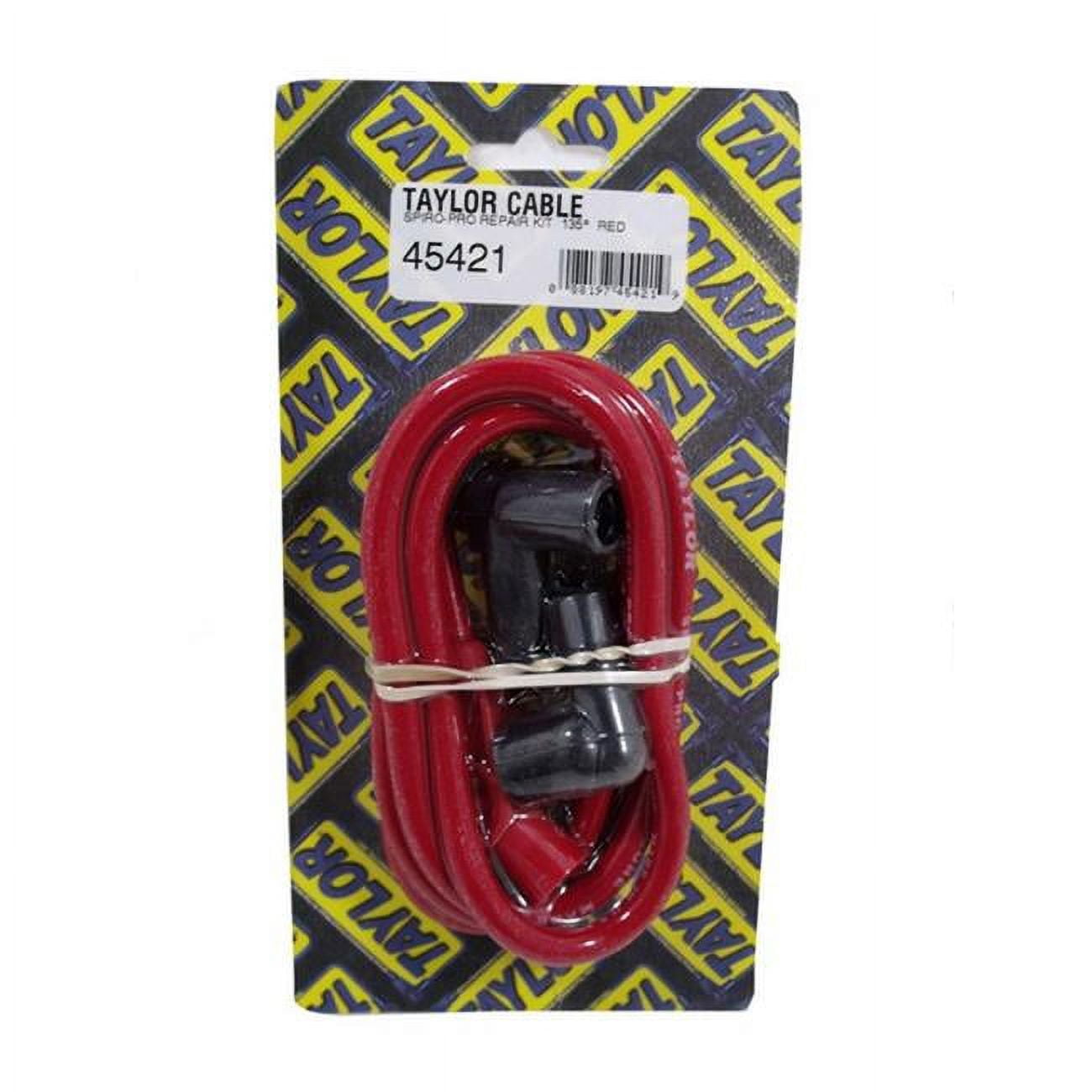 Taylor Cable Spiro-Pro 8mm Plug Wire Repair Kit 135 Degree Red 45421 Taylor Cable Spiro-Pro 8mm Plug Wire Repair Kit 135 Degree Red 45421