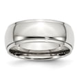 thumbnail image 1 of 8 mm Stainless Steel Ridged Edge Polished Band, Size 6, 1 of 1