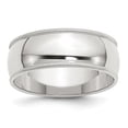 thumbnail image 1 of 8 mm Sterling Silver Half Round Milgrain Band, Size 8, 1 of 1