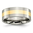 thumbnail image 1 of 8 mm Titanium & 14K Yellow Gold Inlay Flat Polished Band - Size 7, 4.86 g, 1 of 1