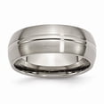 thumbnail image 1 of 8 mm Titanium Grooved Brushed & Polished Band - Size 11, 1 of 1