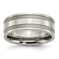 thumbnail image 1 of 8 mm Titanium Grooved Brushed & Polished Band, Size 7.5, 1 of 1