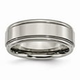 thumbnail image 1 of 8 mm Titanium Grooved Edge Polished Band - Size 10.5, 1 of 1