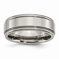 thumbnail image 1 of 8 mm Titanium Grooved Edge Polished Band - Size 8, 1 of 1