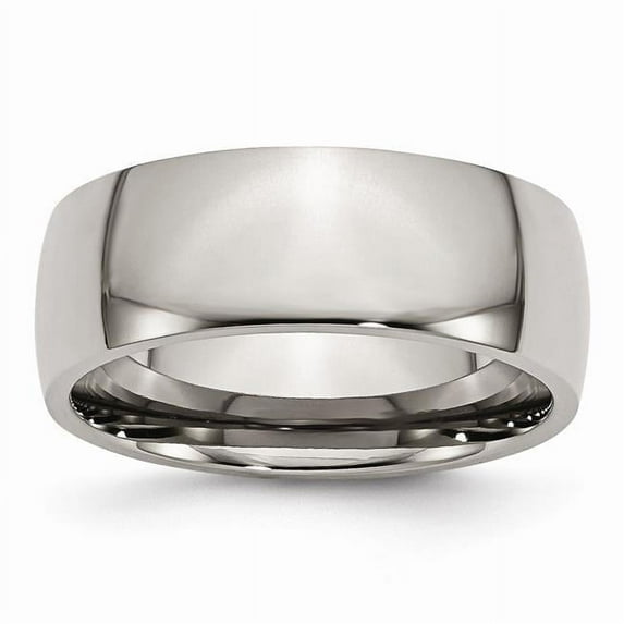8 mm Titanium Polished Band, Size 13