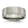 thumbnail image 1 of 8 mm Titanium Ridged Edge Brushed & Polished Band, Size 6, 1 of 1