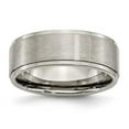 thumbnail image 1 of 8 mm Titanium Ridged Edge Brushed & Polished Band, Size 8.5, 1 of 1
