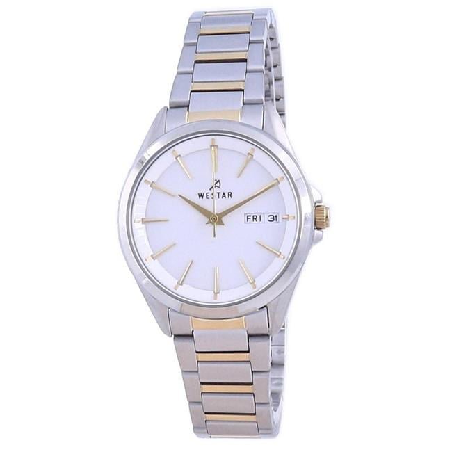8 mm White Dial Two Tone Stainless Steel Quartz Women Casual  display picture 3