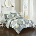 thumbnail image 1 of 8 or 6 Pc. Barella Super soft Large Printed Medallion REVERSIBLE with Geometric Printed Backing Comforter Set, 1 of 6