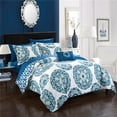 thumbnail image 1 of 8 or 6 Pc. Barella Super soft Large Printed Medallion REVERSIBLE with Geometric Printed Backing Comforter Set, 1 of 6