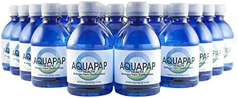 Aquapap 8 ounce 24 pack Vapor Distilled CPAP Water | 1-2 nights per bottle | For use with Resmed and Respironics Machines