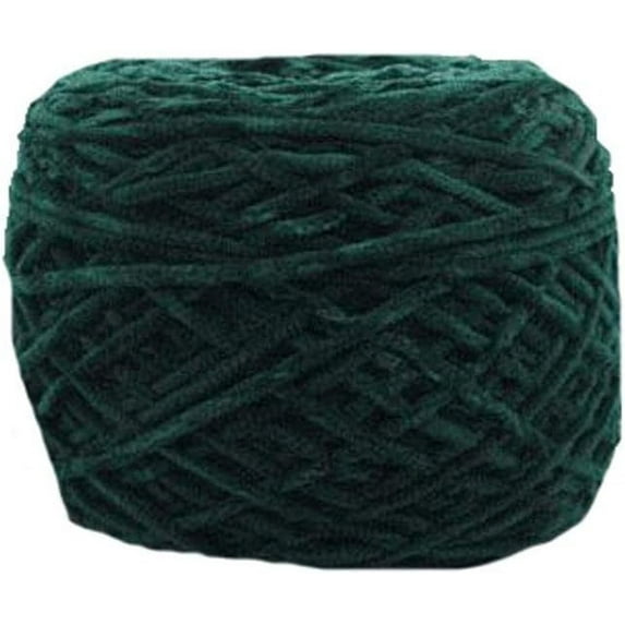 8 oz/250g Dark Green Chenille Yarn,DIY Velvet Chenille Yarn,Bulky Luxury Chenille Yarn for Crochet Hat Scarf