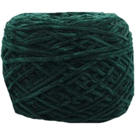 8 oz/250g Dark Green Chenille Yarn,DIY Velvet Chenille Yarn,Bulky Luxury Chenille Yarn for Crochet Hat Scarf