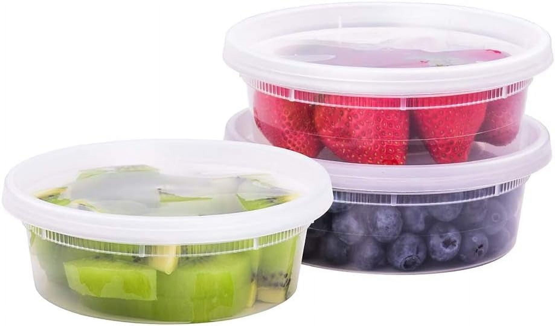 [8 oz-50 Sets Plastic food storage containers with lids airtight, BPA ...