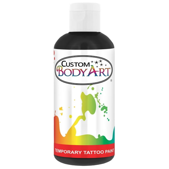 8 oz BLACK Body Art TEMPORARY TATTOO AIRBRUSH PAINT Ink
