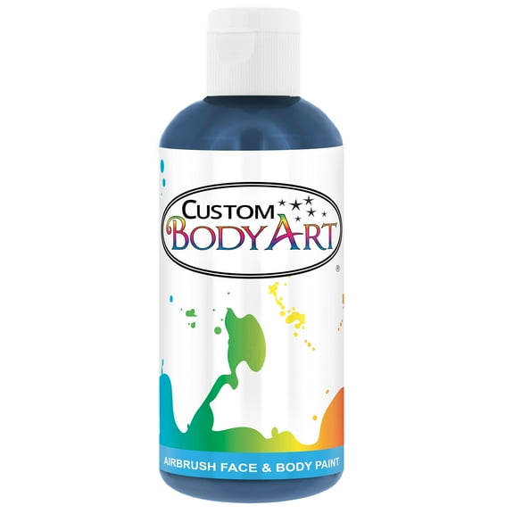 8 oz BLUE Custom Body Art Water-Based Airbrush Face and Body Paint Make-Up