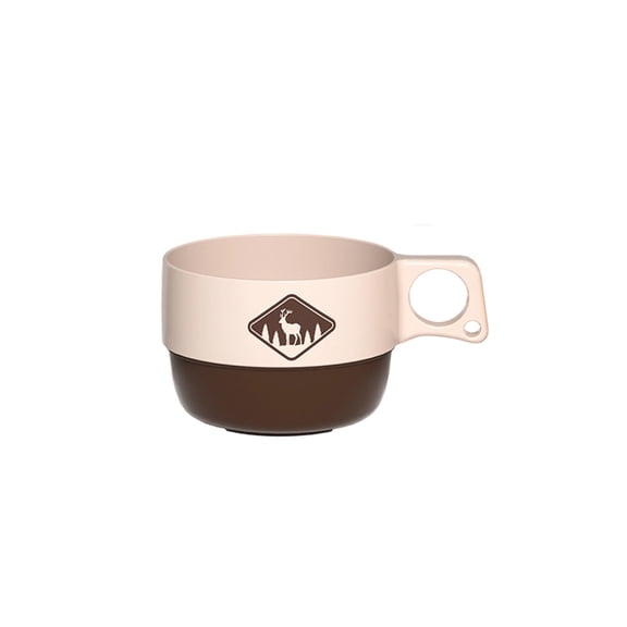 8 oz Camping Coffee Cup, Food-Safe PP Plastic Outdoor Mug with Hanging Handle for Hiking, Picnics & Home Use